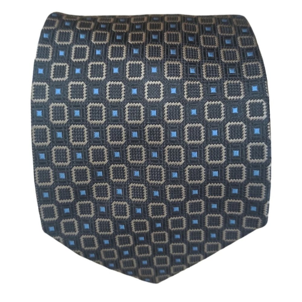 CORNELIANI Gray Geometric Silk Tie ITALY 59"/ 3.8" EC